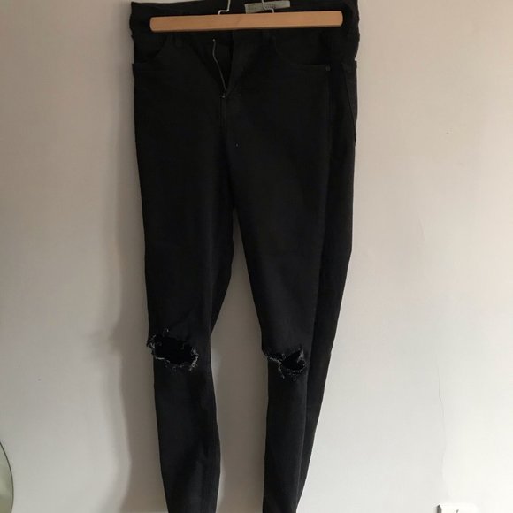 Top Shop Jamie Ripped Black Jeans - Picture 2 of 3
